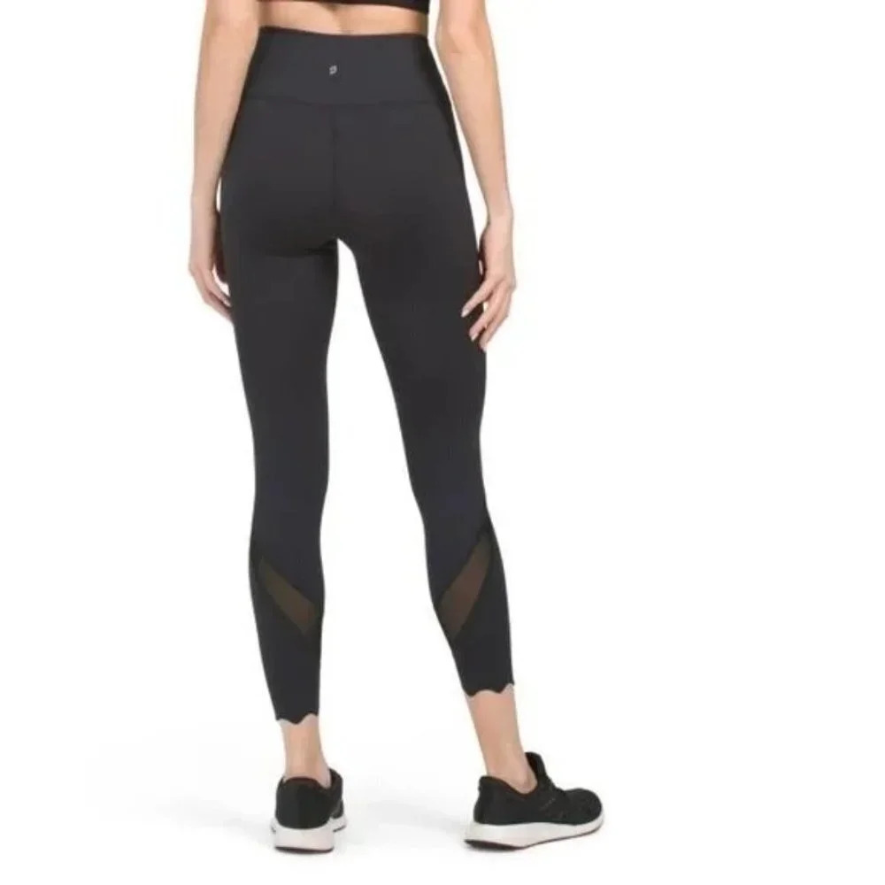 Peloton Move Scalloped Hem High Rise Leggings Black-sz Small - Picture 2 of 12
